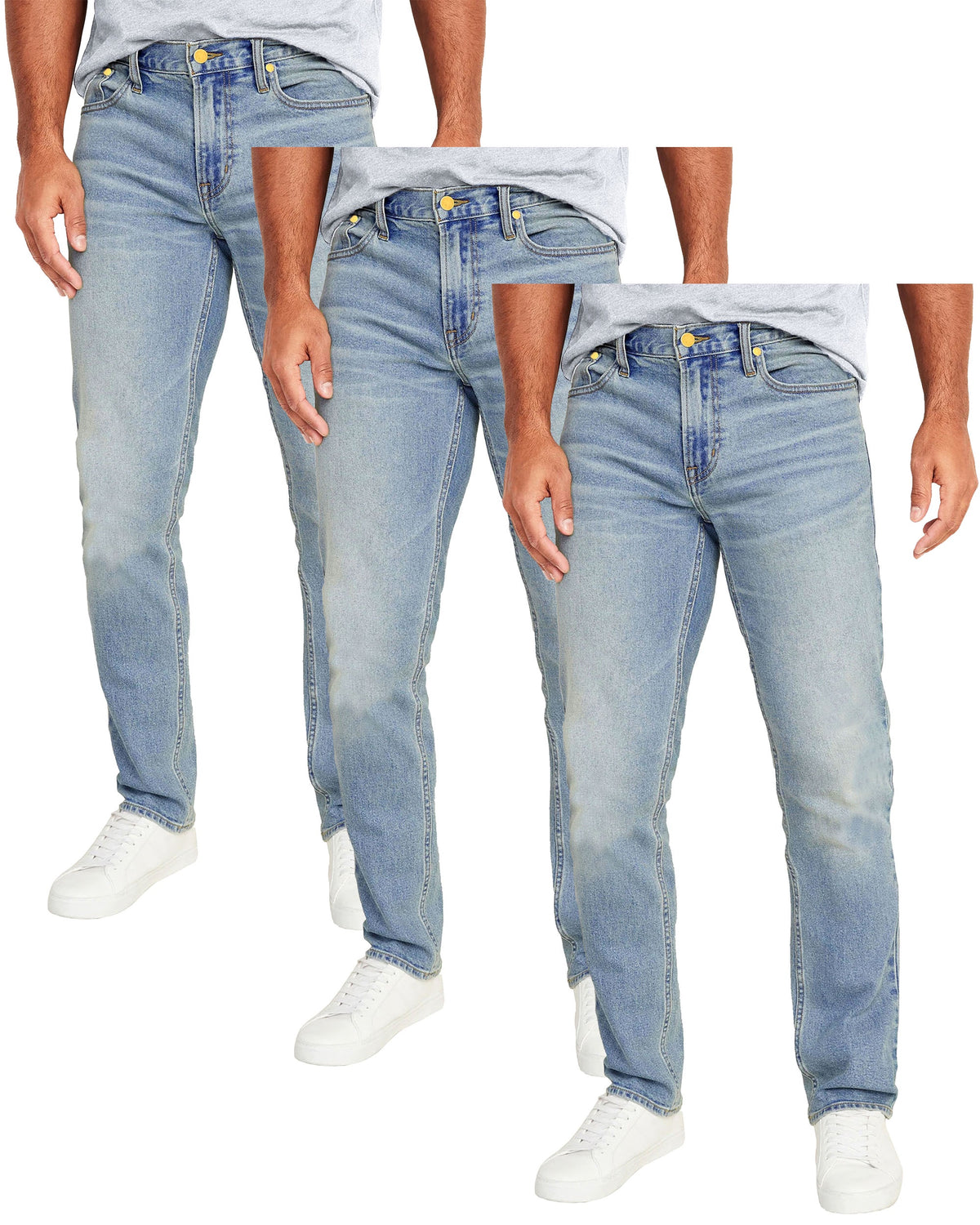 Men's 3-Pack Flex Stretch Slim Straight Jeans with 5 Pocket (Sizes, 30-42) - GalaxybyHarvic