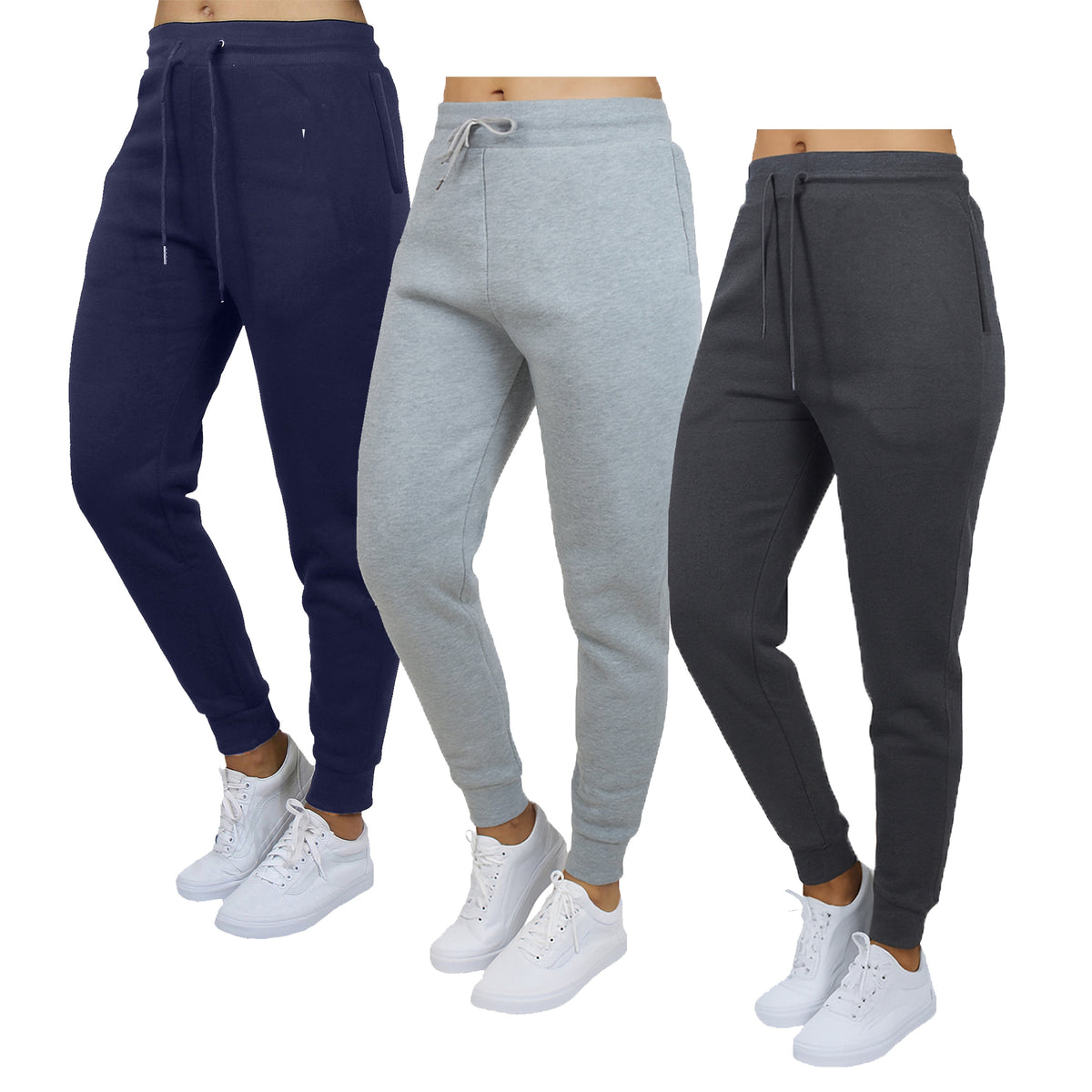 3-Pack Women's Loose Fit Fleece Jogger Sweatpants (S-5XL) - GalaxybyHarvic