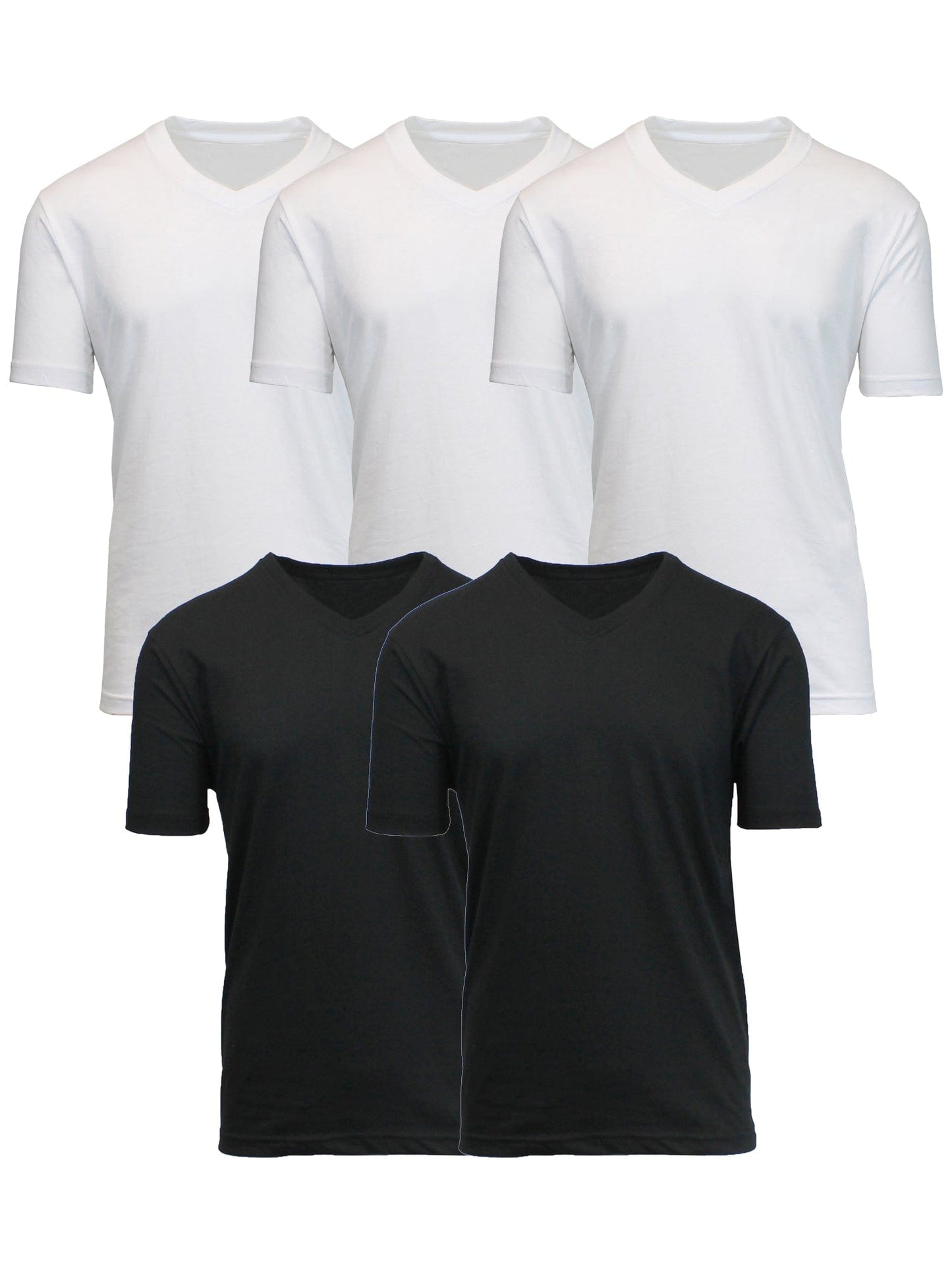 5-Pack Men's Short Sleeve V-Neck Modern Fit Classic Tees (S-3XL) - GalaxybyHarvic
