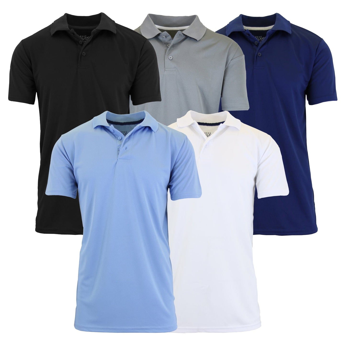 5-Pack Men's Dry Fit Moisture-Wicking Polo Shirt (S-3XL)