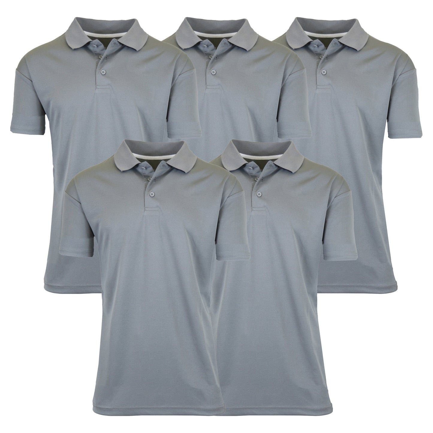 5-Pack Men's Dry Fit Moisture-Wicking Polo Shirt (S-3XL)