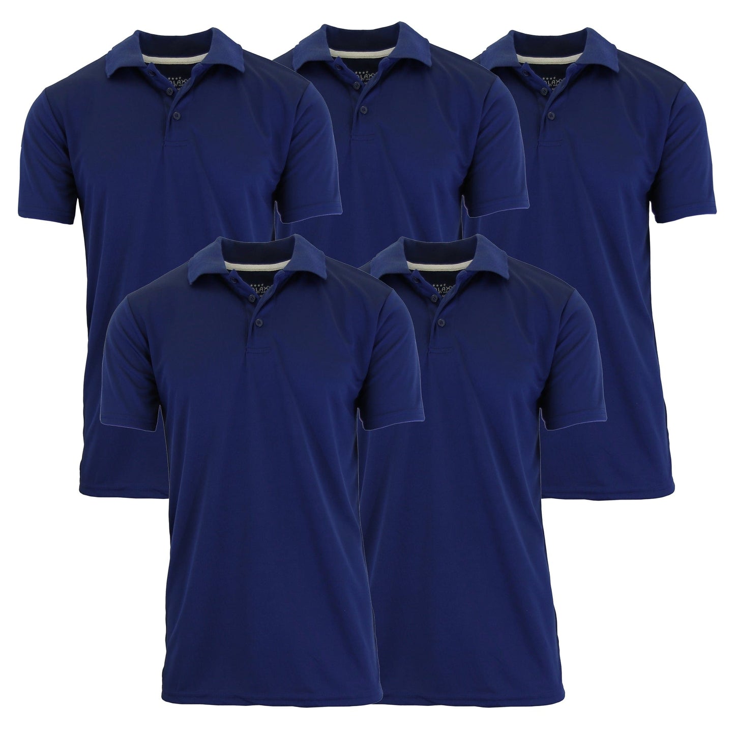 5-Pack Men's Dry Fit Moisture-Wicking Polo Shirt (S-3XL)
