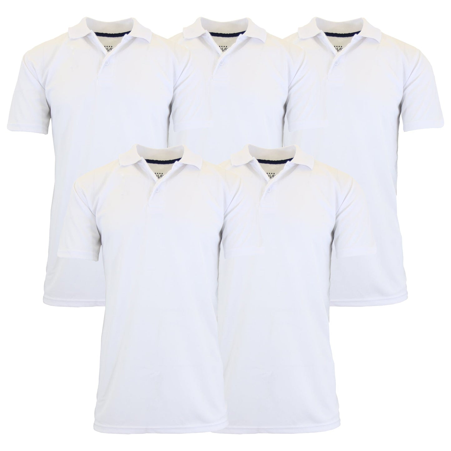 5-Pack Men's Dry Fit Moisture-Wicking Polo Shirt (S-3XL)