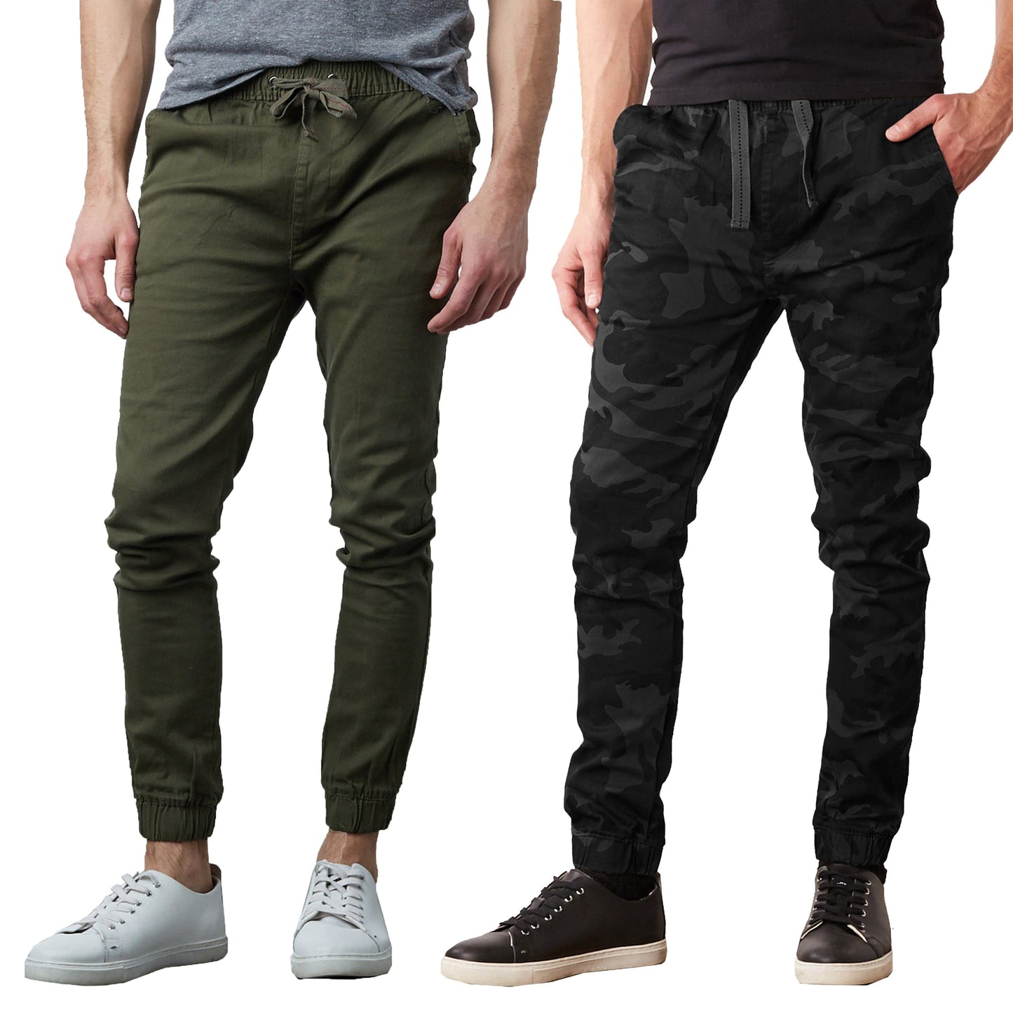 Men's 2-Pack Classic Cotton Stretch Twill Jogger Pants - GalaxybyHarvic