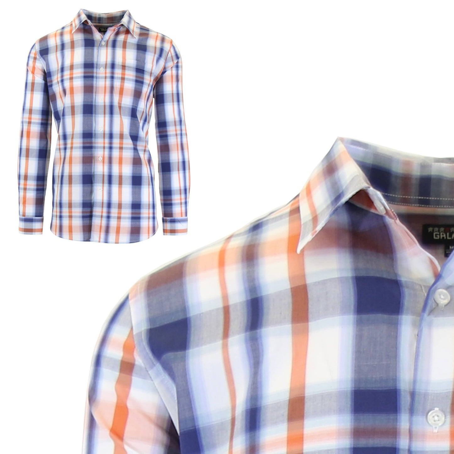 Men's Long Sleeve Printed Dress Shirts With Chest Pocket - GalaxybyHarvic