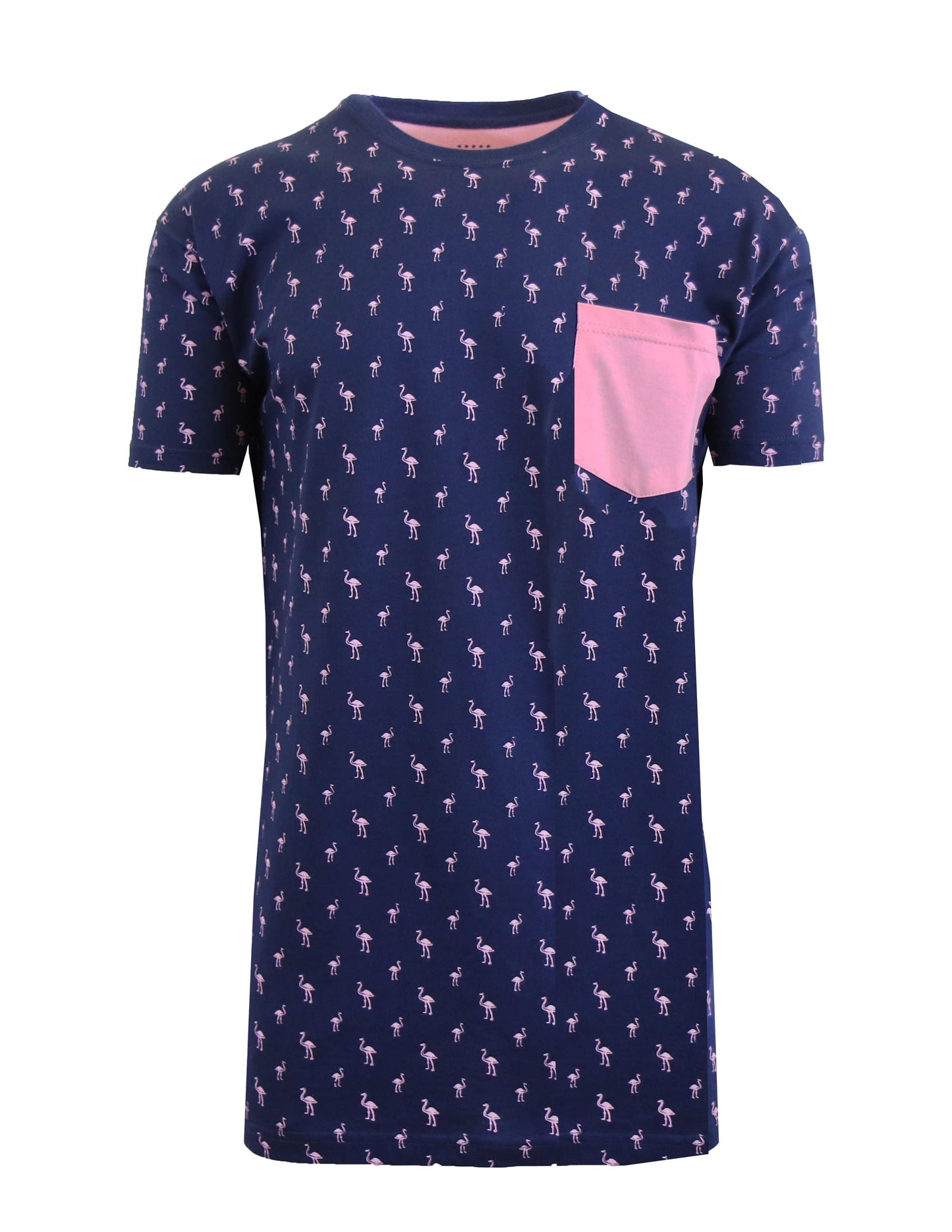 Men's Flamingo Printed Tee with Chest Pocket - GalaxybyHarvic