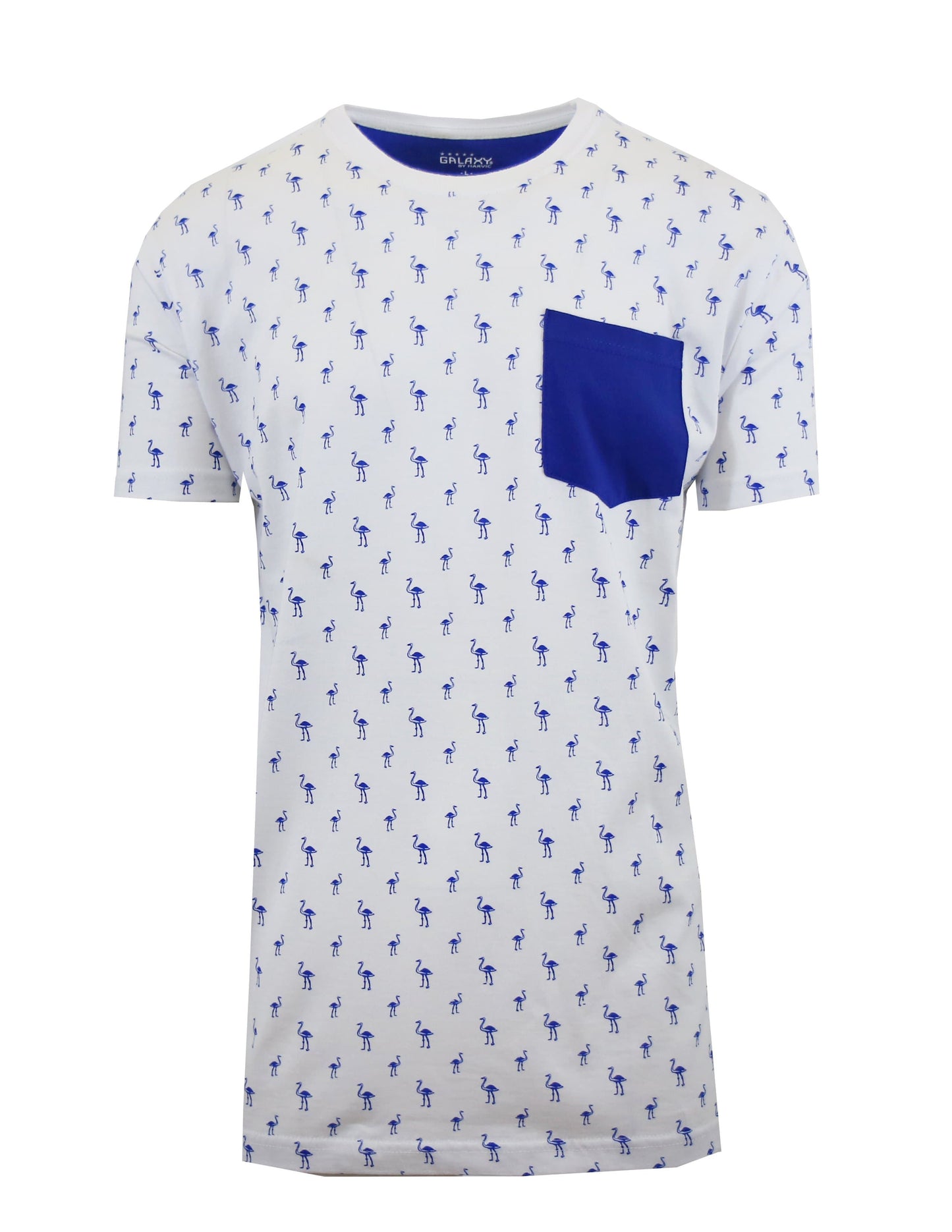 Men's Flamingo Printed Tee with Chest Pocket - GalaxybyHarvic