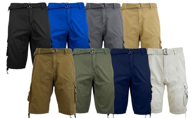 Men's Distressed Vintage Belted Cargo Shorts - GalaxybyHarvic