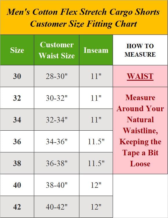 Men's Cotton Flex Stretch Cargo Shorts with Belt - GalaxybyHarvic