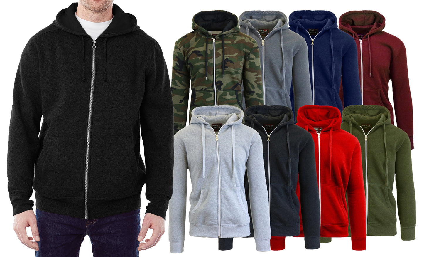 Classic Full Zip Fleece-Lined Hoodie - GalaxybyHarvic