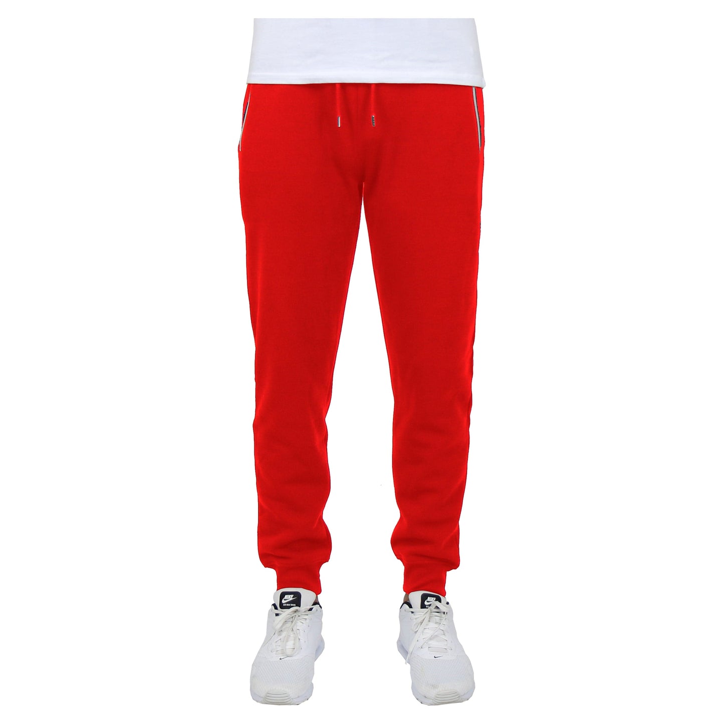 Men's Fleece Joggers with Contrast Zippers - GalaxybyHarvic
