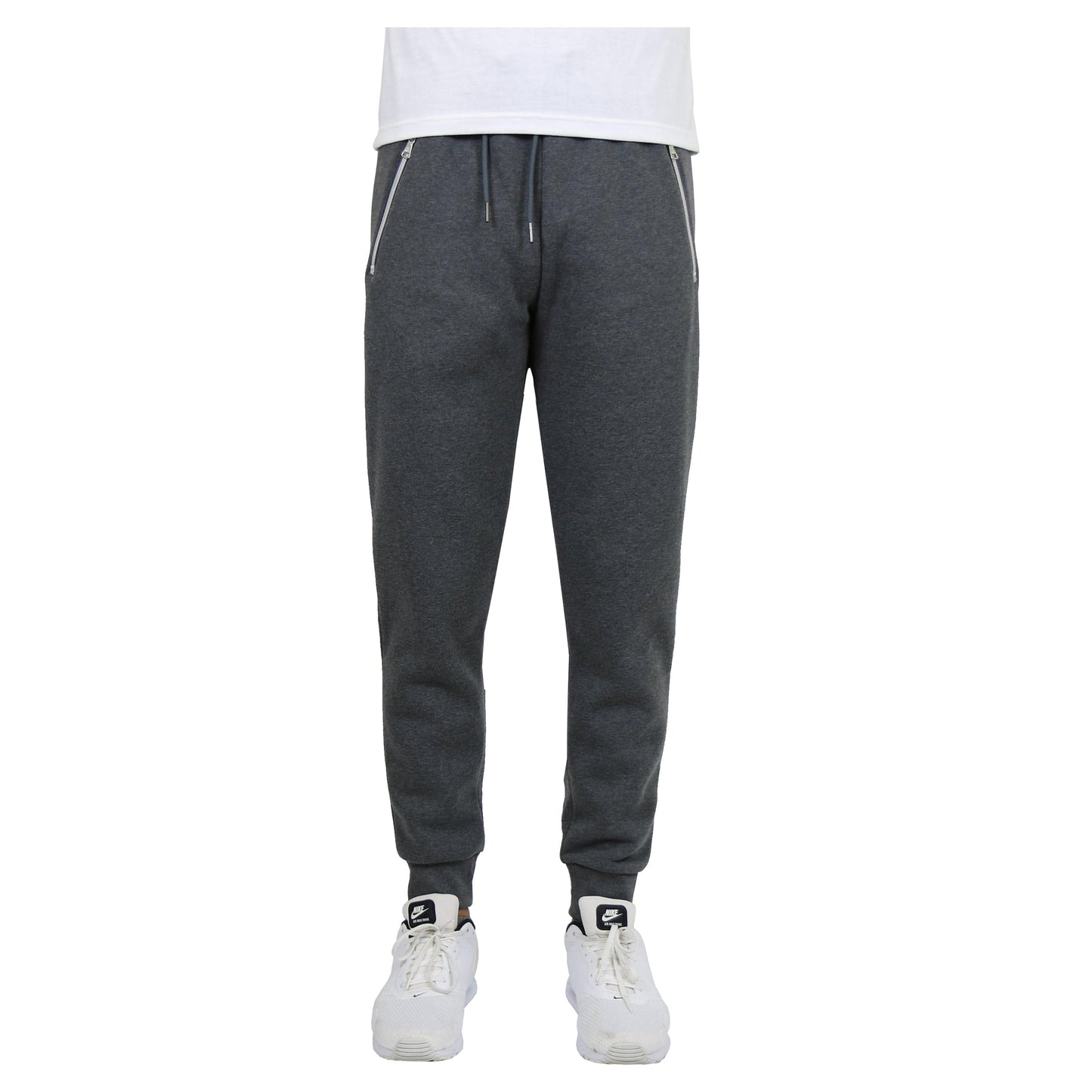 Men's Fleece Joggers with Contrast Zippers - GalaxybyHarvic