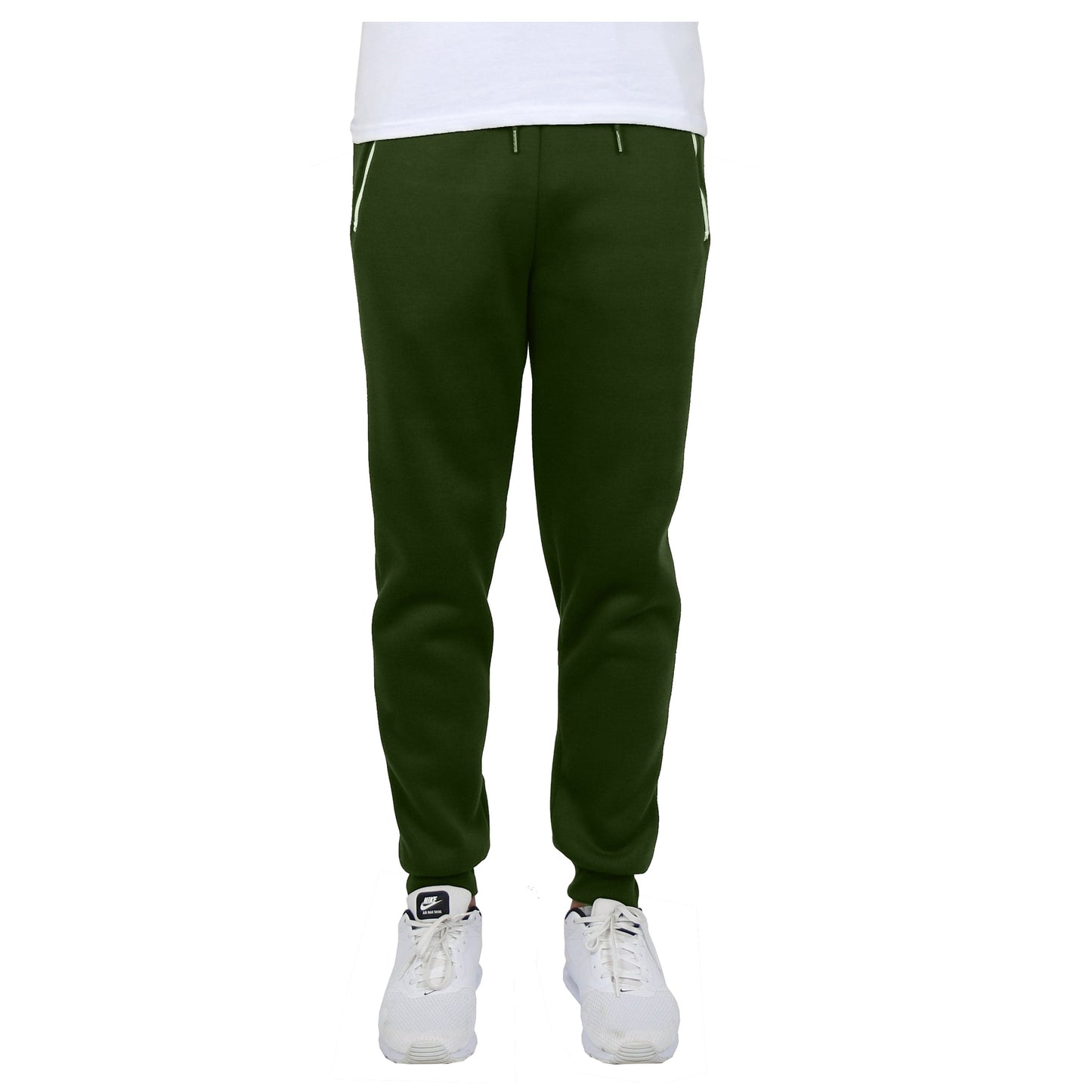 Men's Fleece Joggers with Contrast Zippers - GalaxybyHarvic