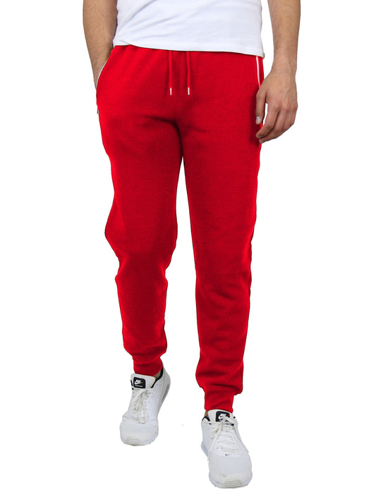 Men's Fleece Joggers with Contrast Zippers - GalaxybyHarvic