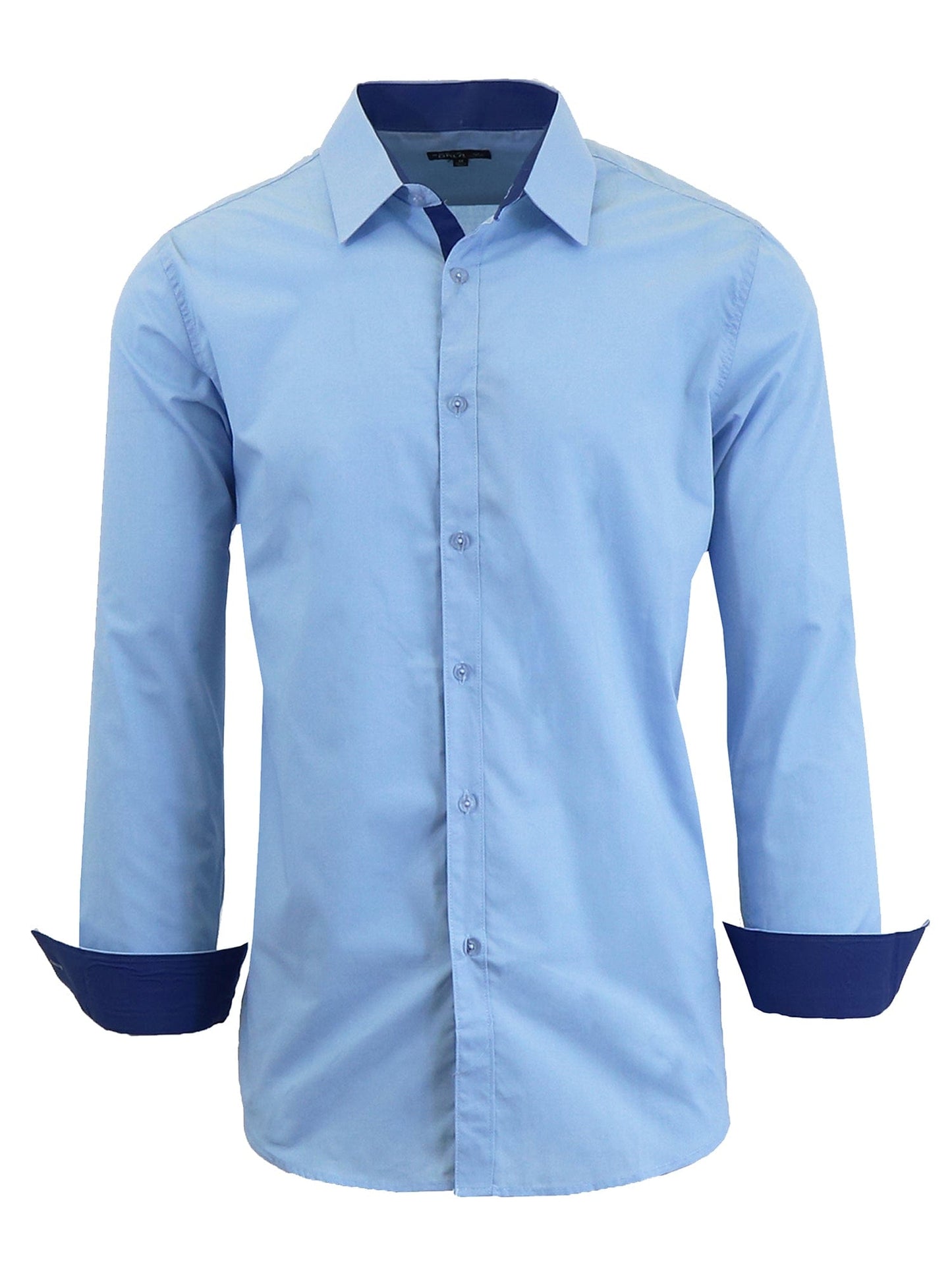 Men's Long-Sleeve Solid Slim-Fit Casual Dress Shirts - GalaxybyHarvic