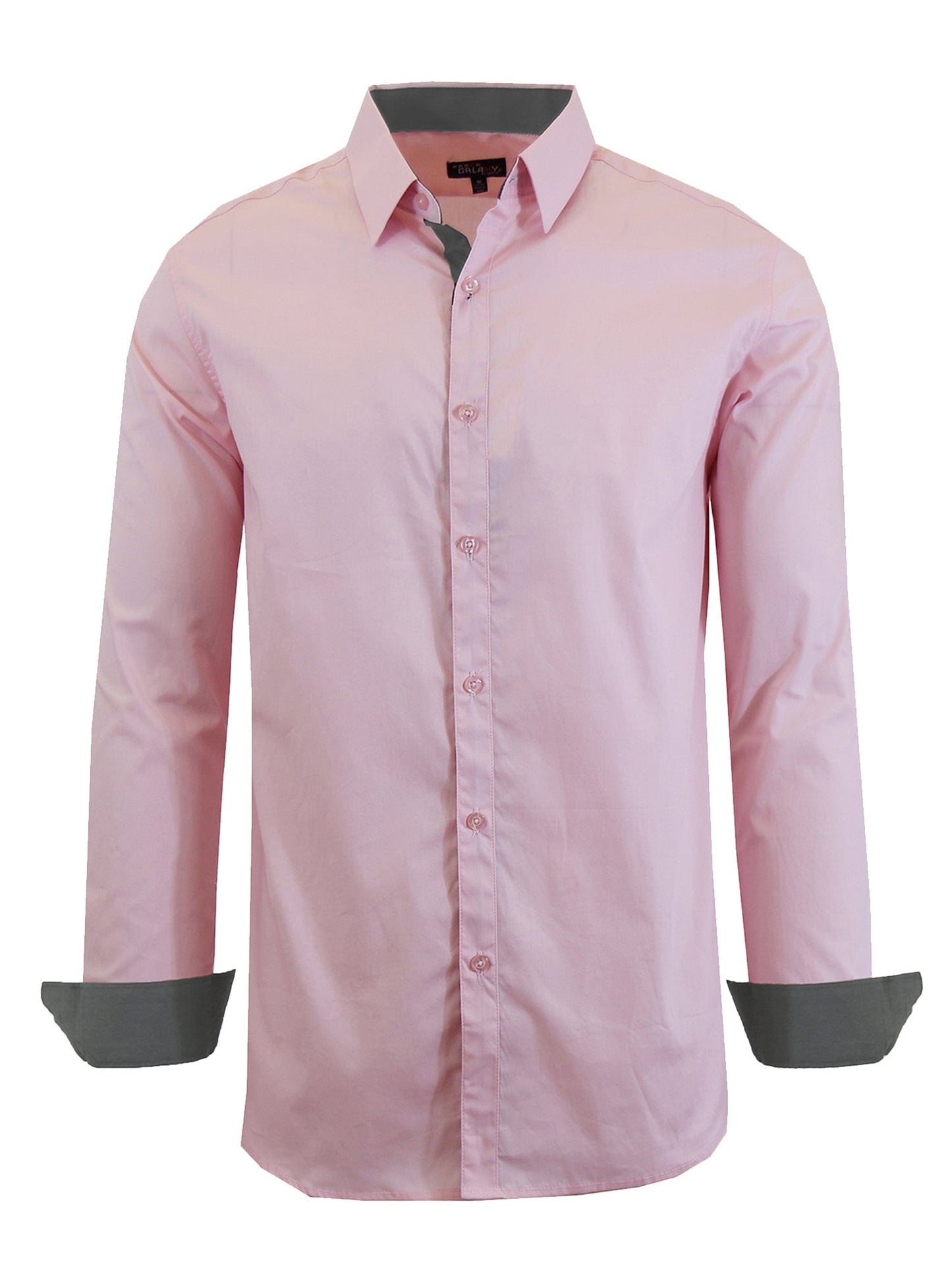 Men's Long-Sleeve Solid Slim-Fit Casual Dress Shirts - GalaxybyHarvic