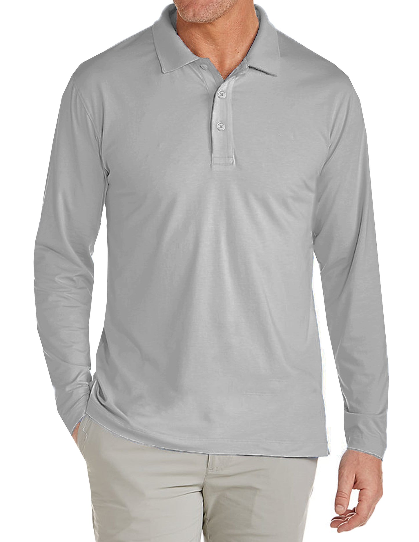 Men's Long Sleeve Pique Polo Shirt - GalaxybyHarvic