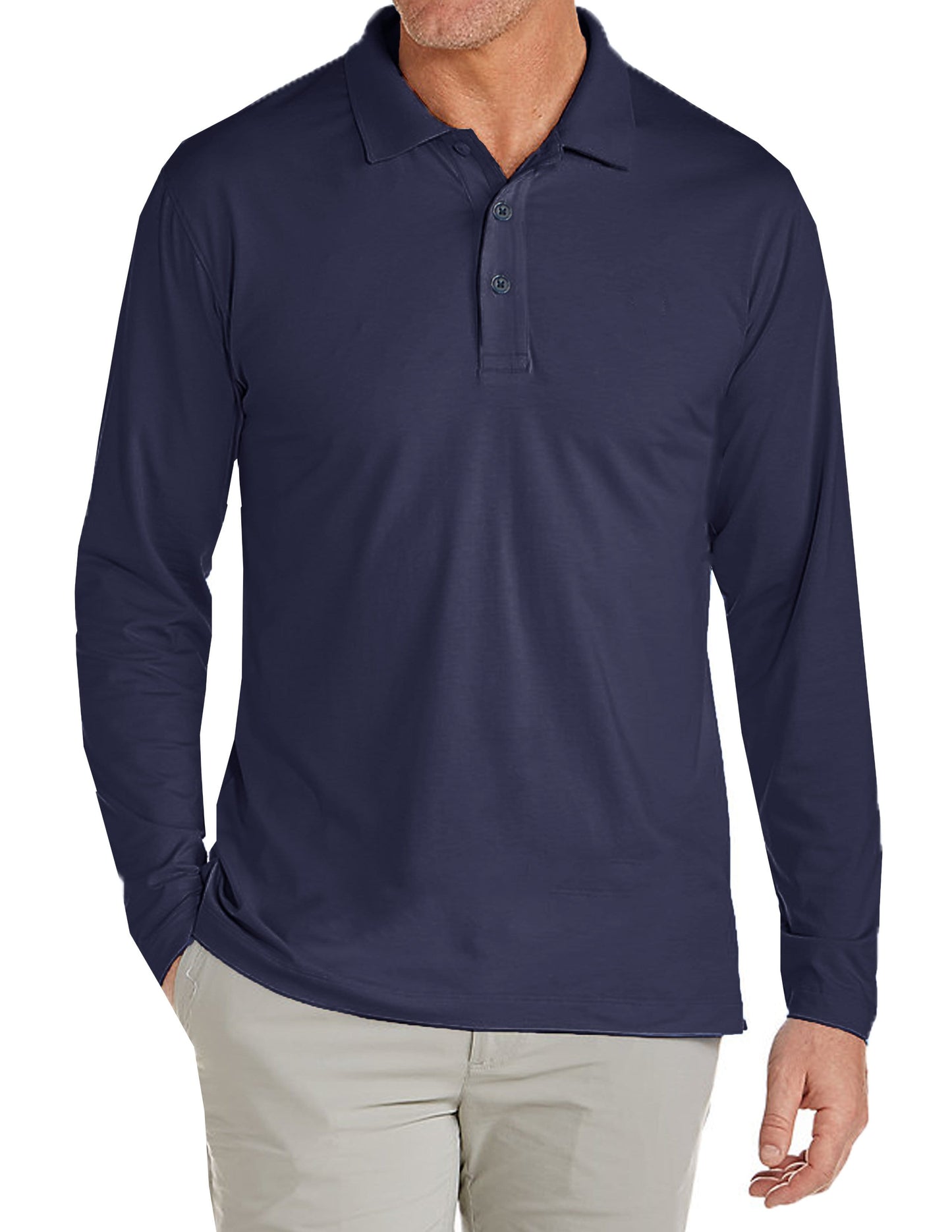 Men's Long Sleeve Pique Polo Shirt - GalaxybyHarvic