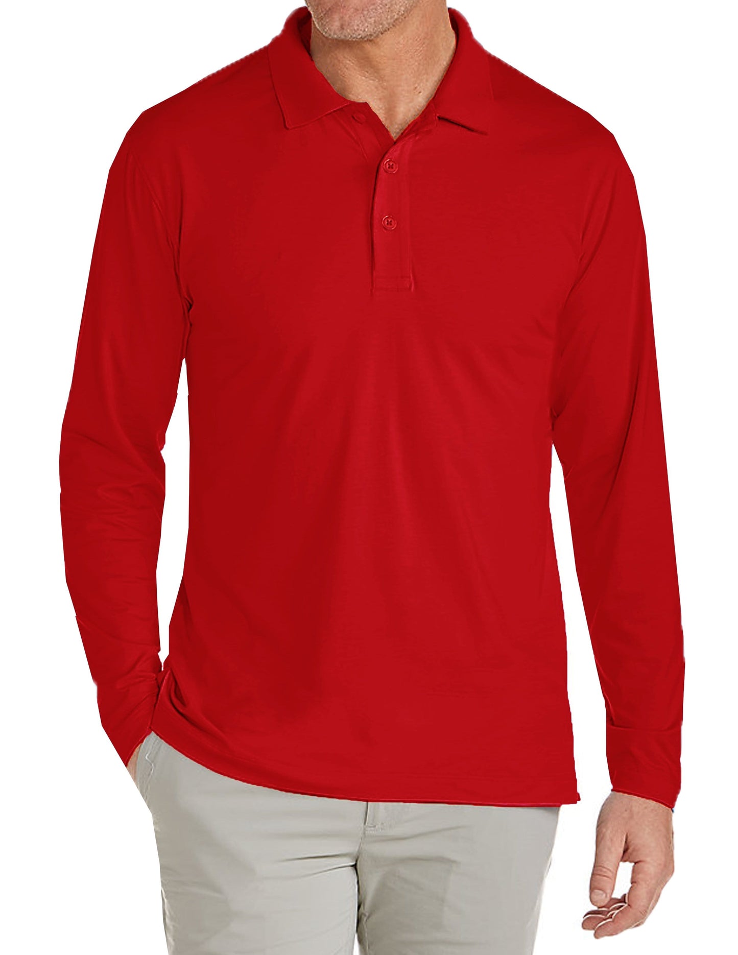 Men's Long Sleeve Pique Polo Shirt - GalaxybyHarvic