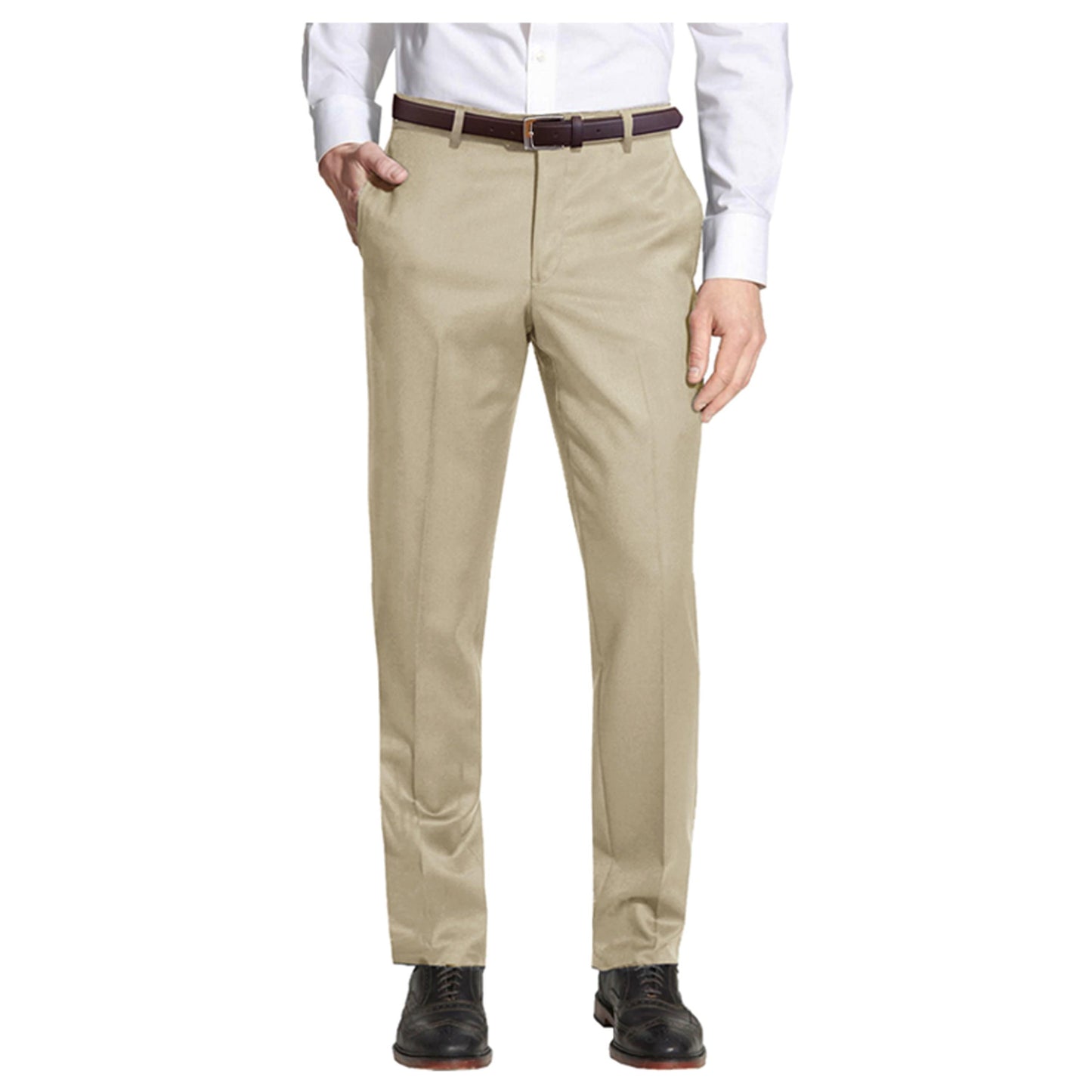 Men's Belted Slim Fit Dress Pants - GalaxybyHarvic