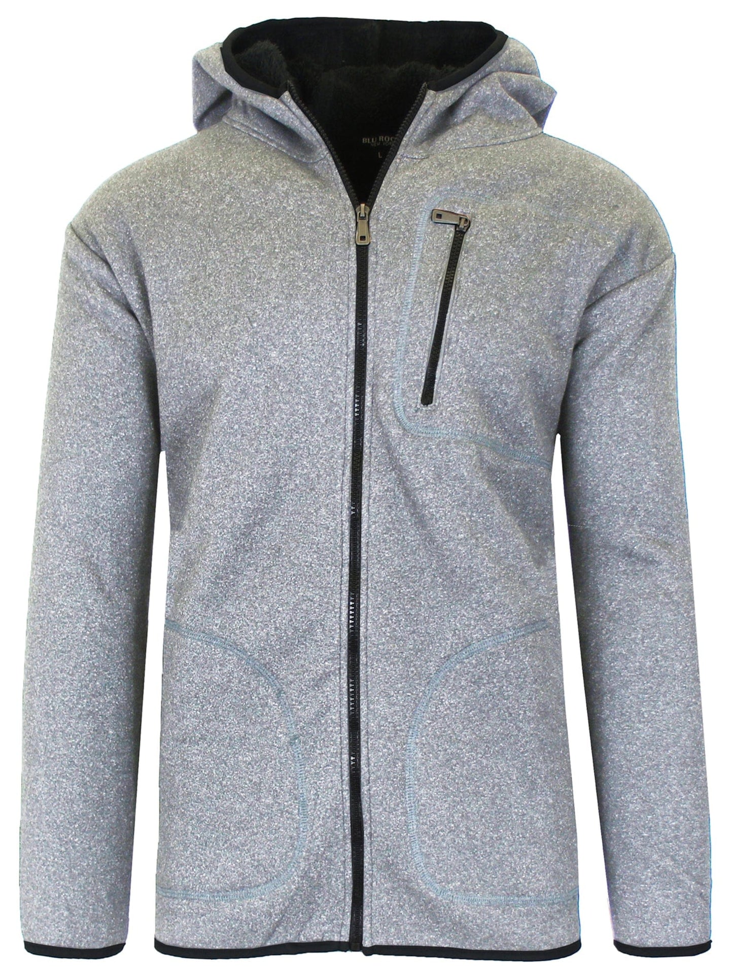 Men's Tech Sherpa Fleece-Lined Zip Hoodie With Chest Pocket - GalaxybyHarvic