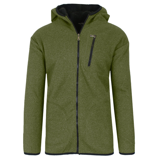 Men's Tech Sherpa Fleece-Lined Zip Hoodie With Chest Pocket - GalaxybyHarvic