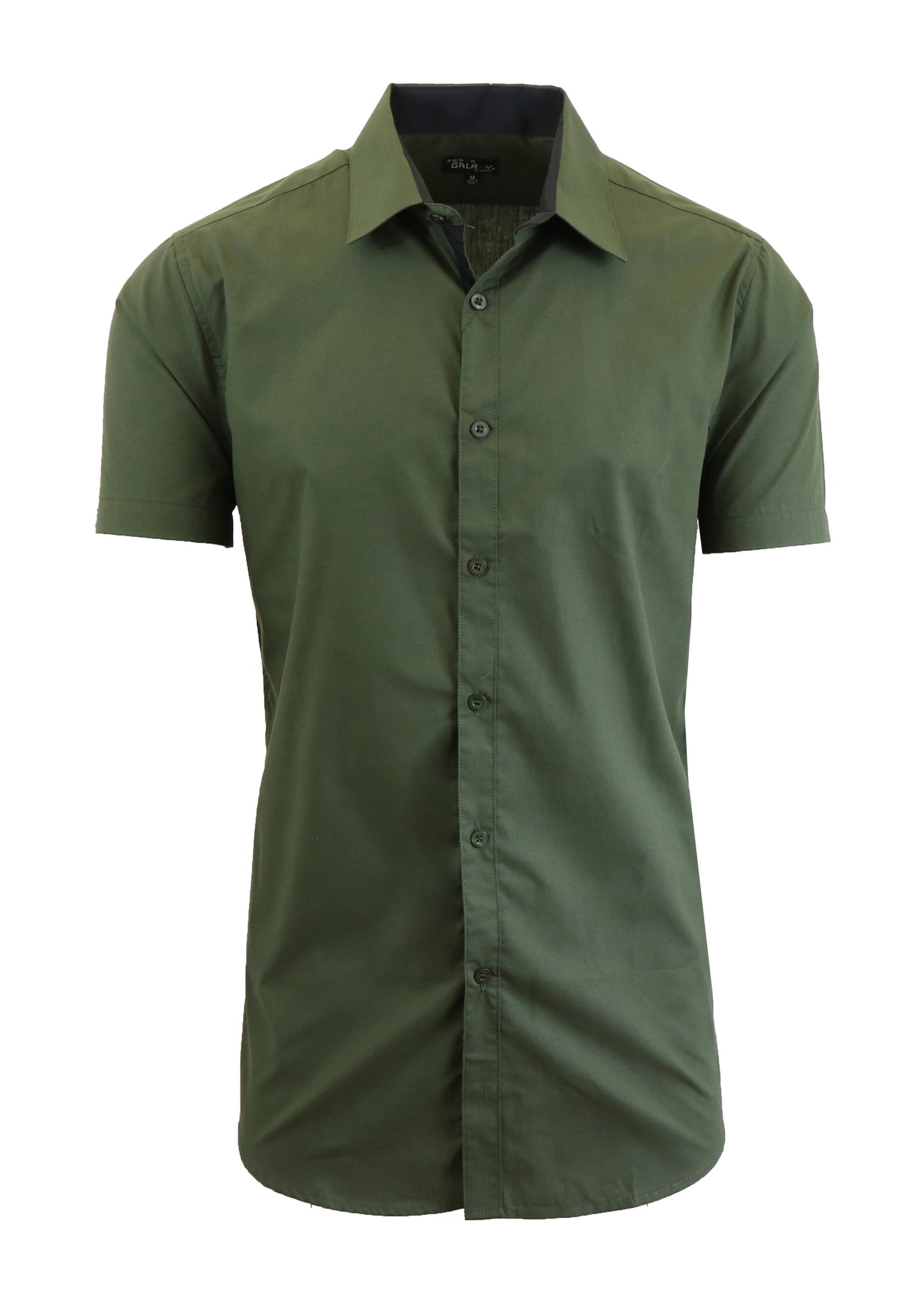 Men's Short Sleeve Slim Fit Solid Button Down Dress Shirt - GalaxybyHarvic