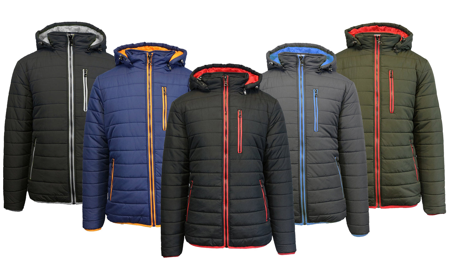 Men's Contrast Trim Puffer Jacket 1613 - GalaxybyHarvic