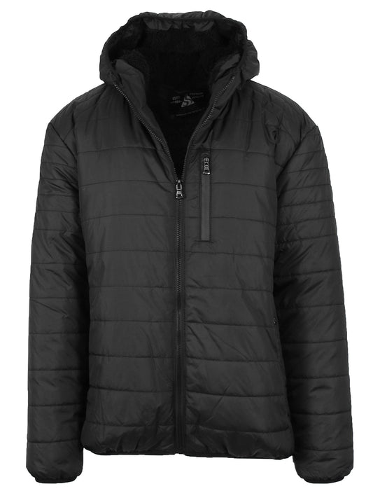 Men's Sherpa Lined Hooded Puffer Jacket - GalaxybyHarvic