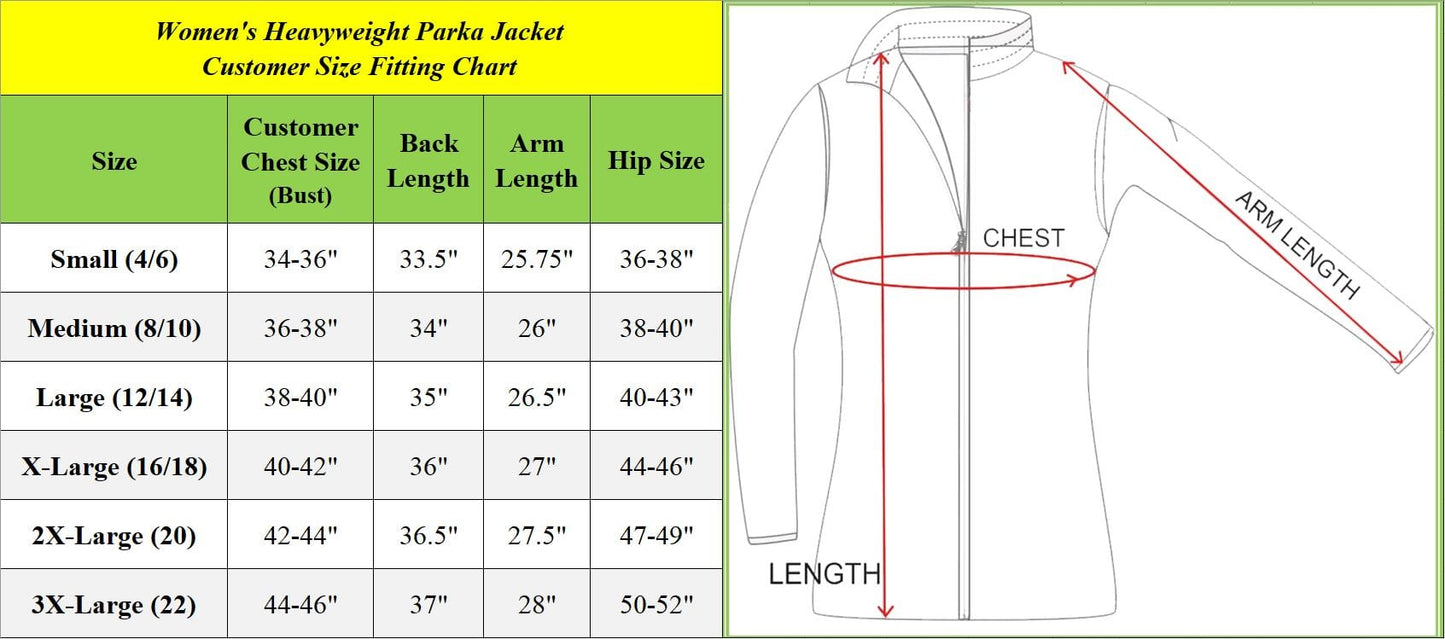 Women's Heavyweight Parka Jacket with Detachable Faux Fur Hood - GalaxybyHarvic