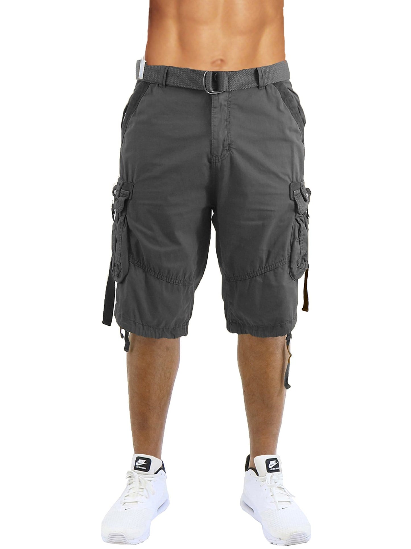 Men's Distressed Vintage Belted Cargo Utility Shorts - GalaxybyHarvic