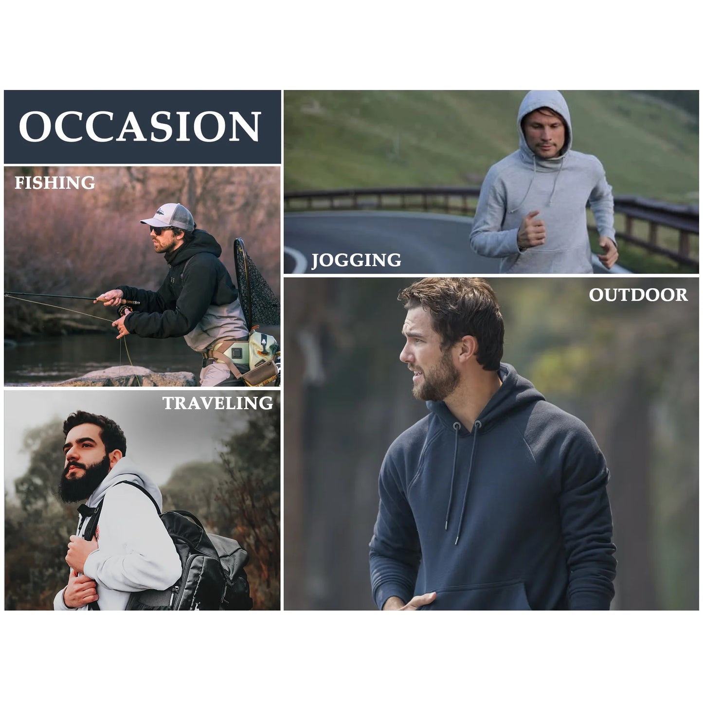 3-Pack Mens Heavyweight Fleece Lined Pullover Hoodie 3 Pack (S-2XL)