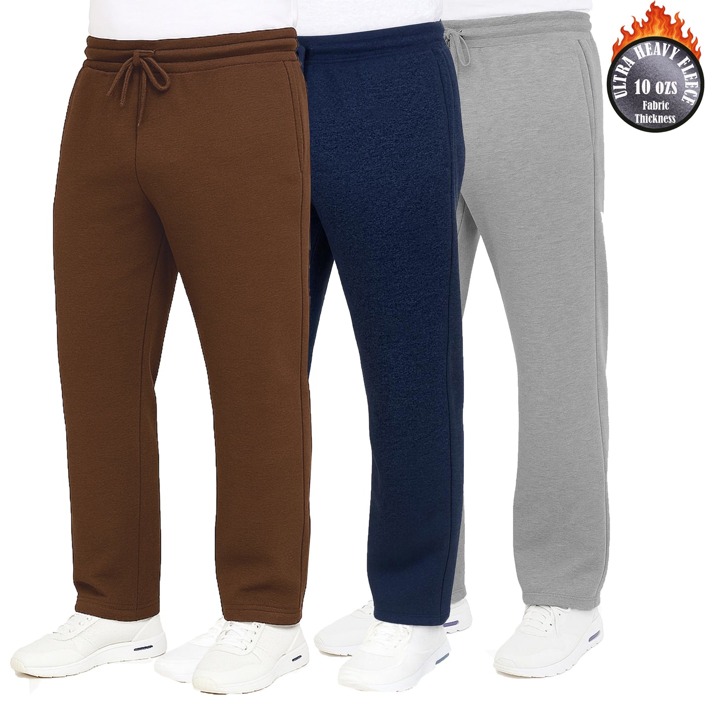 3-Pack Mens Slim Fit Fleece Jogger Sweatpants (S-2XL)