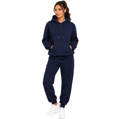 Women’s Soft Fleece Cotton Blend Loose Fit Pullover Hoodie & Sweatpants Jogging Set