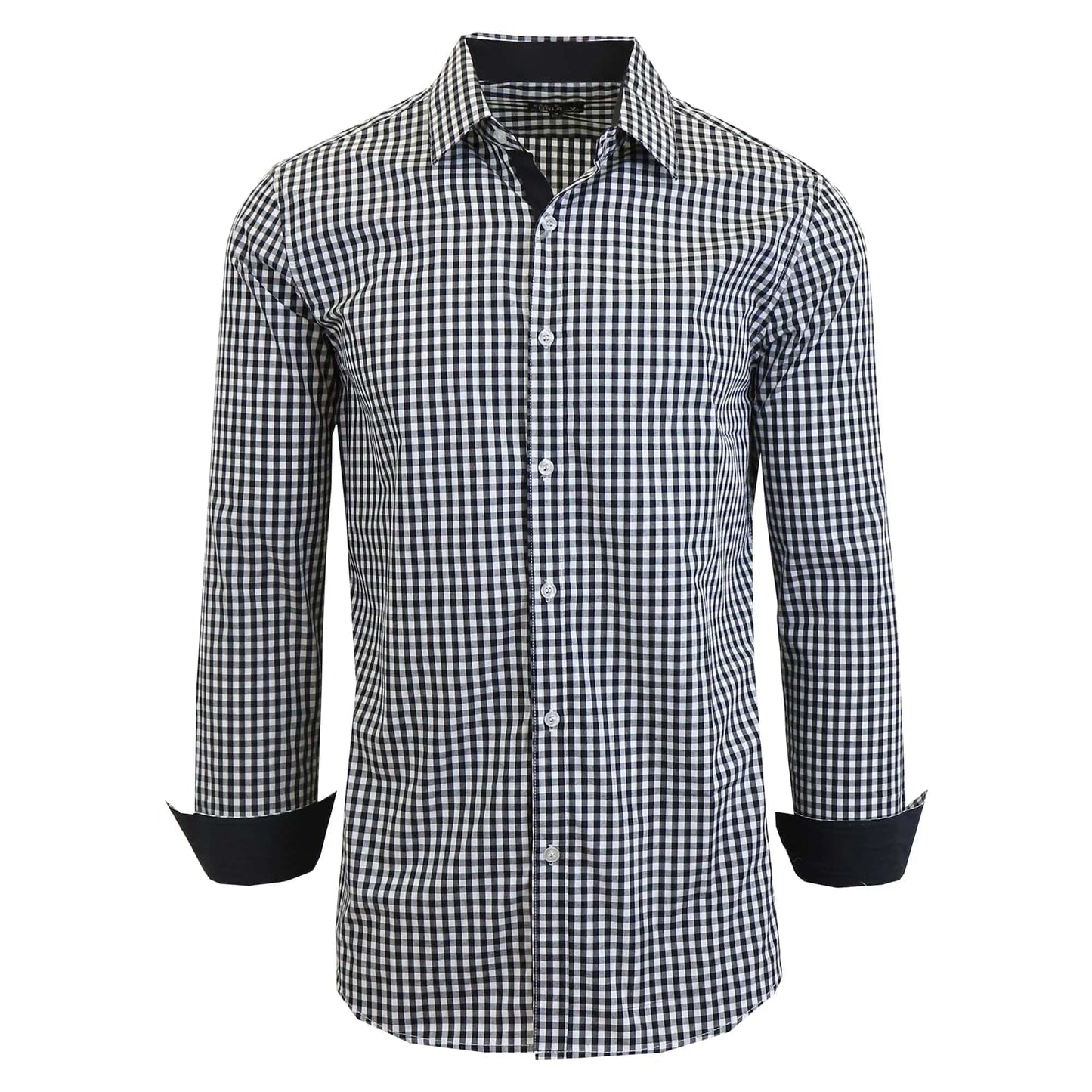 Men's Long Sleeve Slim Fit Dress Shirts (S-2XL) - GalaxybyHarvic