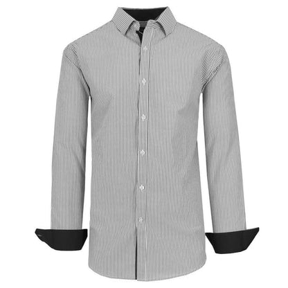 Men's Long Sleeve Slim Fit Dress Shirts (S-2XL) - GalaxybyHarvic