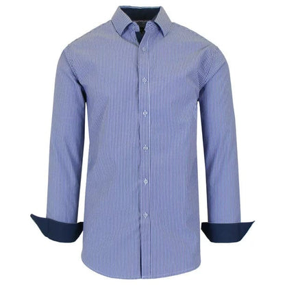 Men's Long Sleeve Slim Fit Dress Shirts (S-2XL) - GalaxybyHarvic