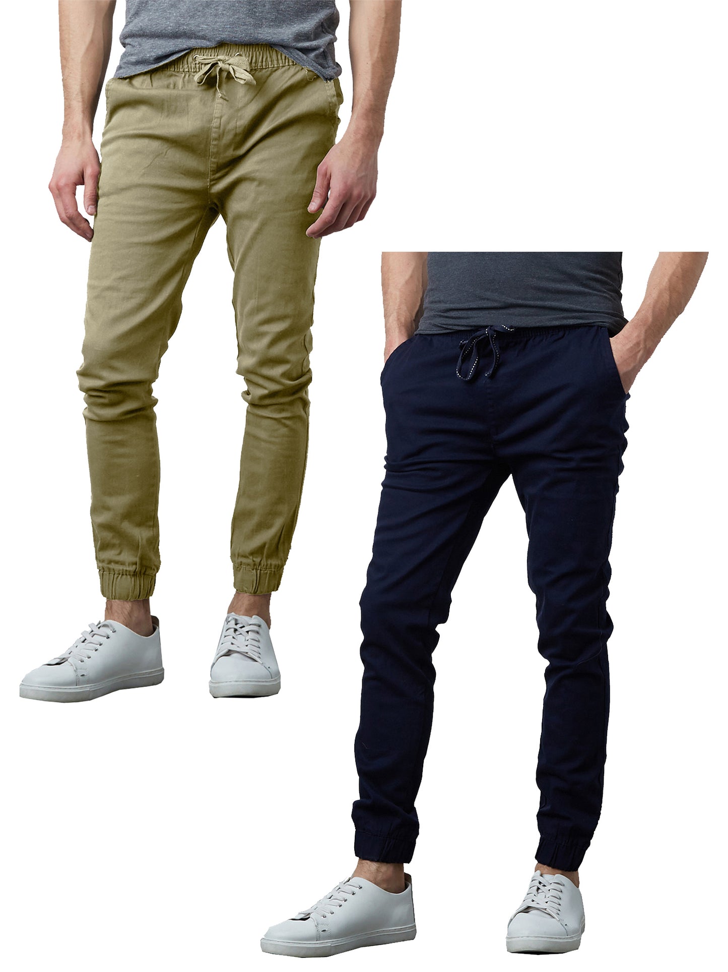 Men's 2-Pack Classic Cotton Stretch Twill Jogger Pants - GalaxybyHarvic