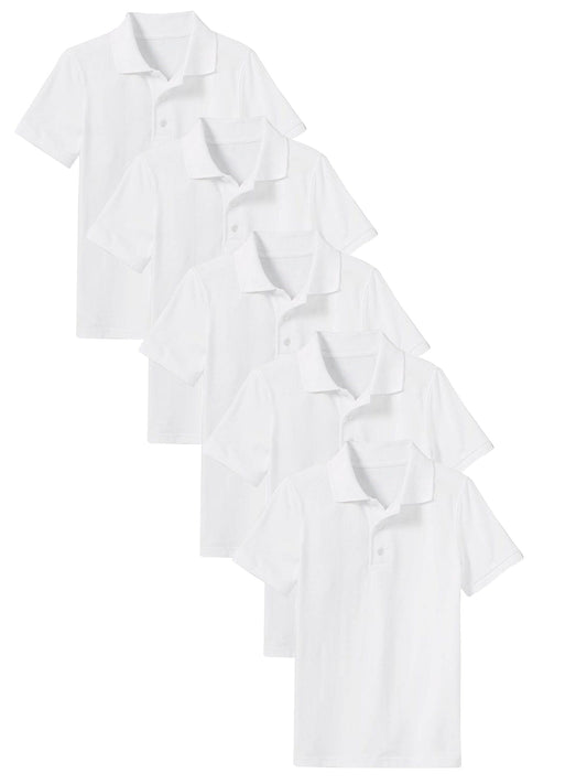 Young Boy's (5-PACK) Short Sleeve Polo Shirt (Sizes 4-7) - GalaxybyHarvic