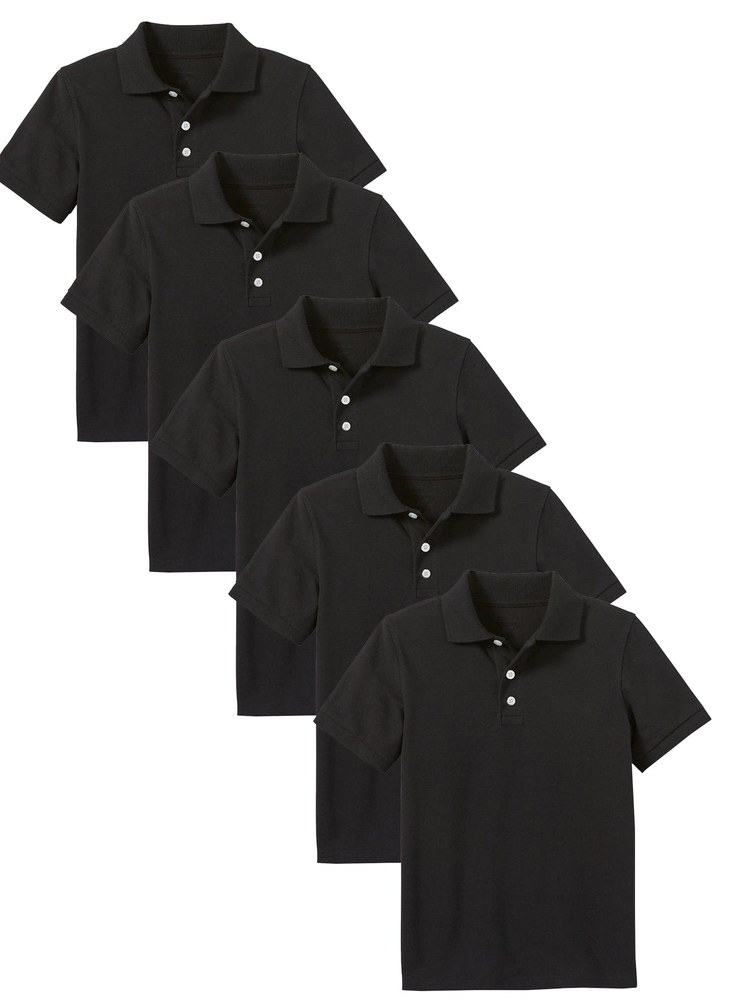 Young Boy's (5-PACK) Short Sleeve Polo Shirt (Sizes 4-7) - GalaxybyHarvic