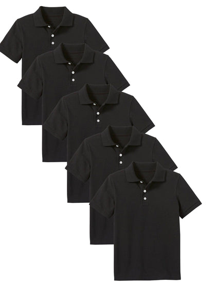 Boy's (5-PACK) Short Sleeve Polo Shirt (Sizes 8-20) - GalaxybyHarvic