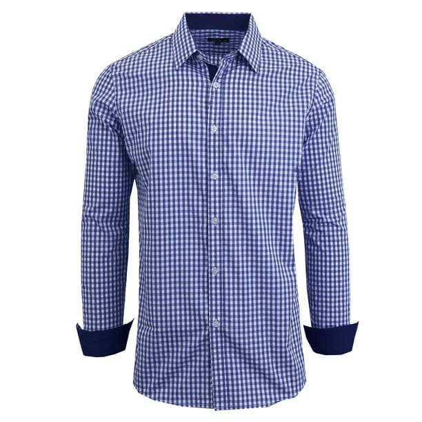 Men's Long Sleeve Slim Fit Dress Shirts (S-2XL) - GalaxybyHarvic