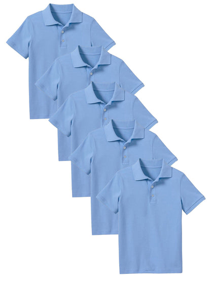 Boy's (5-PACK) Short Sleeve Polo Shirt (Sizes 8-20) - GalaxybyHarvic