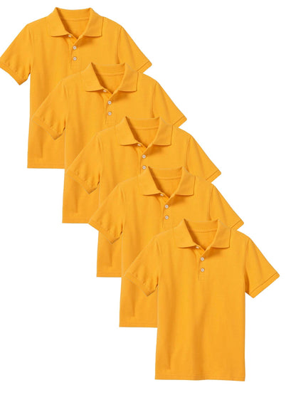 Boy's (5-PACK) Short Sleeve Polo Shirt (Sizes 8-20) - GalaxybyHarvic