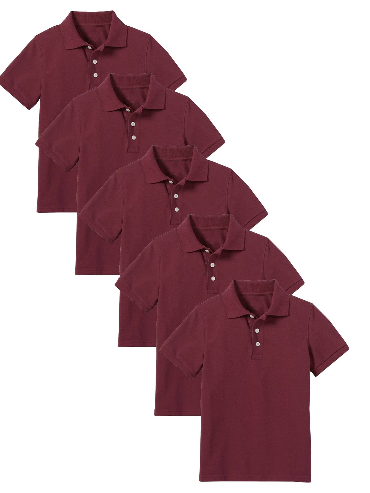 Boy's (5-PACK) Short Sleeve Polo Shirt (Sizes 8-20) - GalaxybyHarvic
