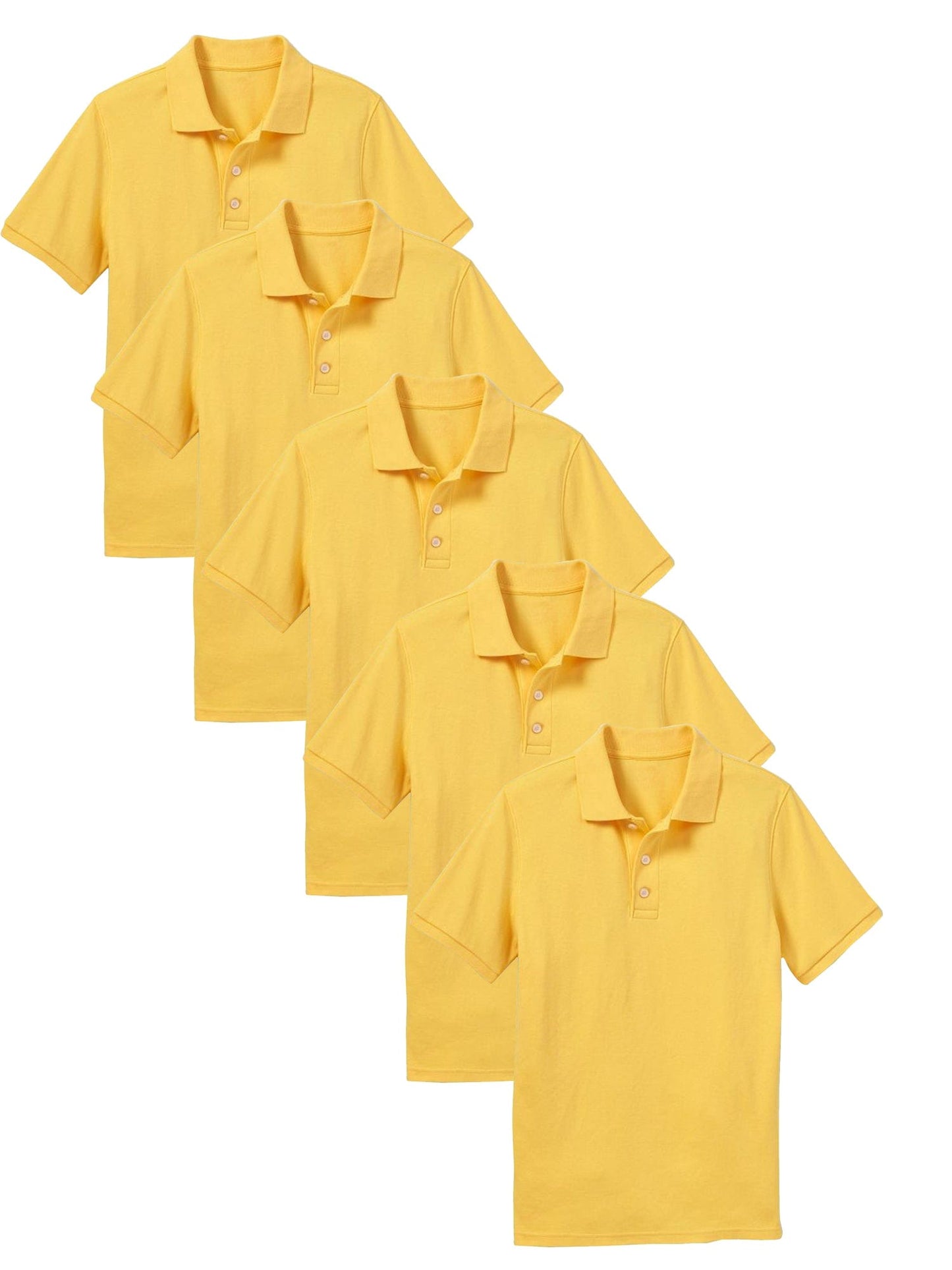 Young Boy's (5-PACK) Short Sleeve Polo Shirt (Sizes 4-7) - GalaxybyHarvic