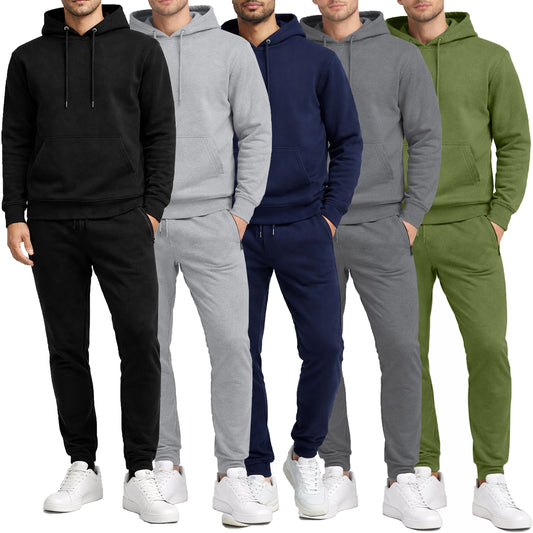 Men’s Soft Fleece Cotton Blend Pullover Hoodie & Sweatpants Jogging Set - GalaxybyHarvic