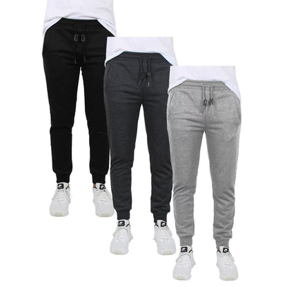 3-Pack Men's Fleece & French Terry Slim-Fit Jogger (Size, S-2XL) - GalaxybyHarvic