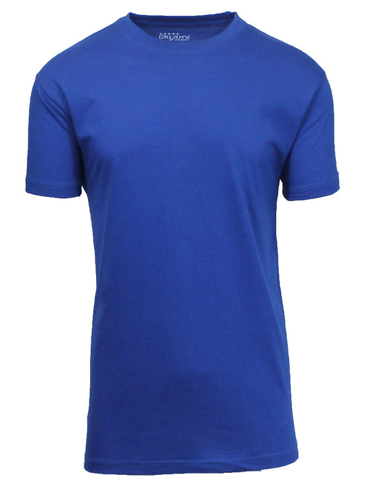 Camiseta clásica de mezcla de algodón de ajuste moderno con cuello redondo y manga corta para hombre (S-3XL) 