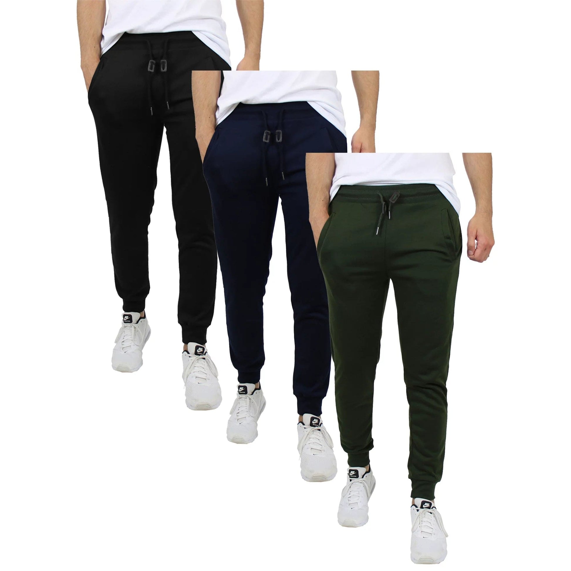 3-Pack Men's Fleece & French Terry Slim-Fit Jogger (Size, S-2XL) - GalaxybyHarvic